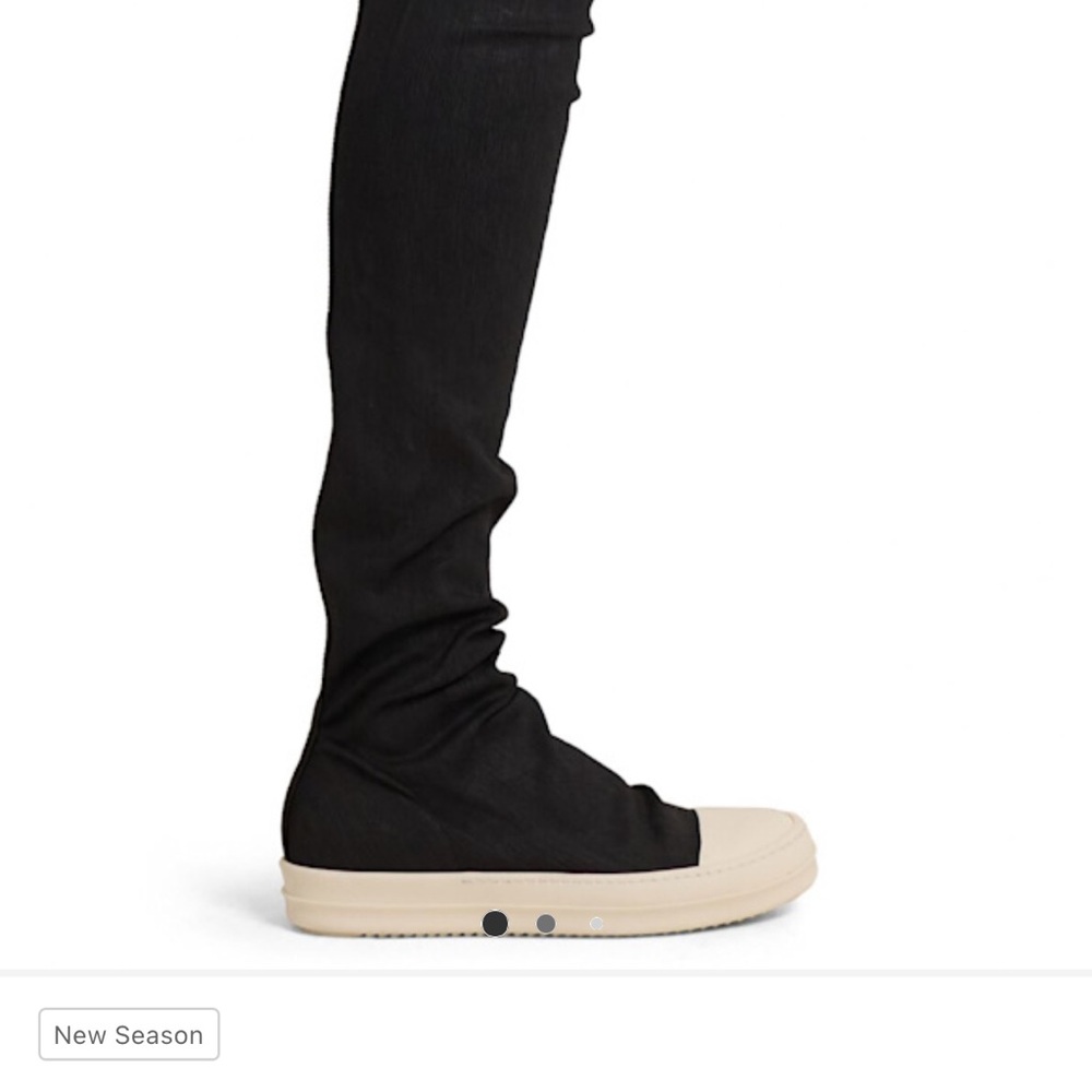 Rick Owens Black High-Tops with Cream Sole